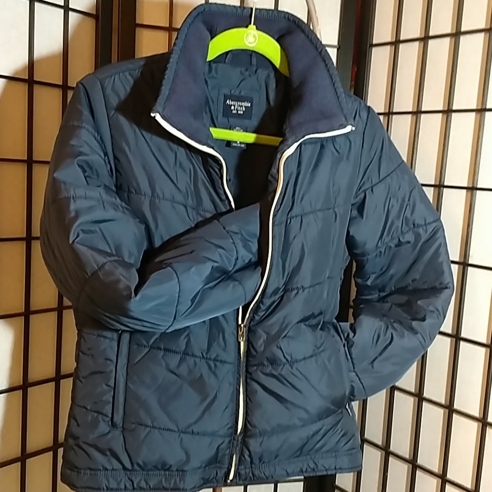 Abercrombie and Fitch Dark Blue Puffy Coat